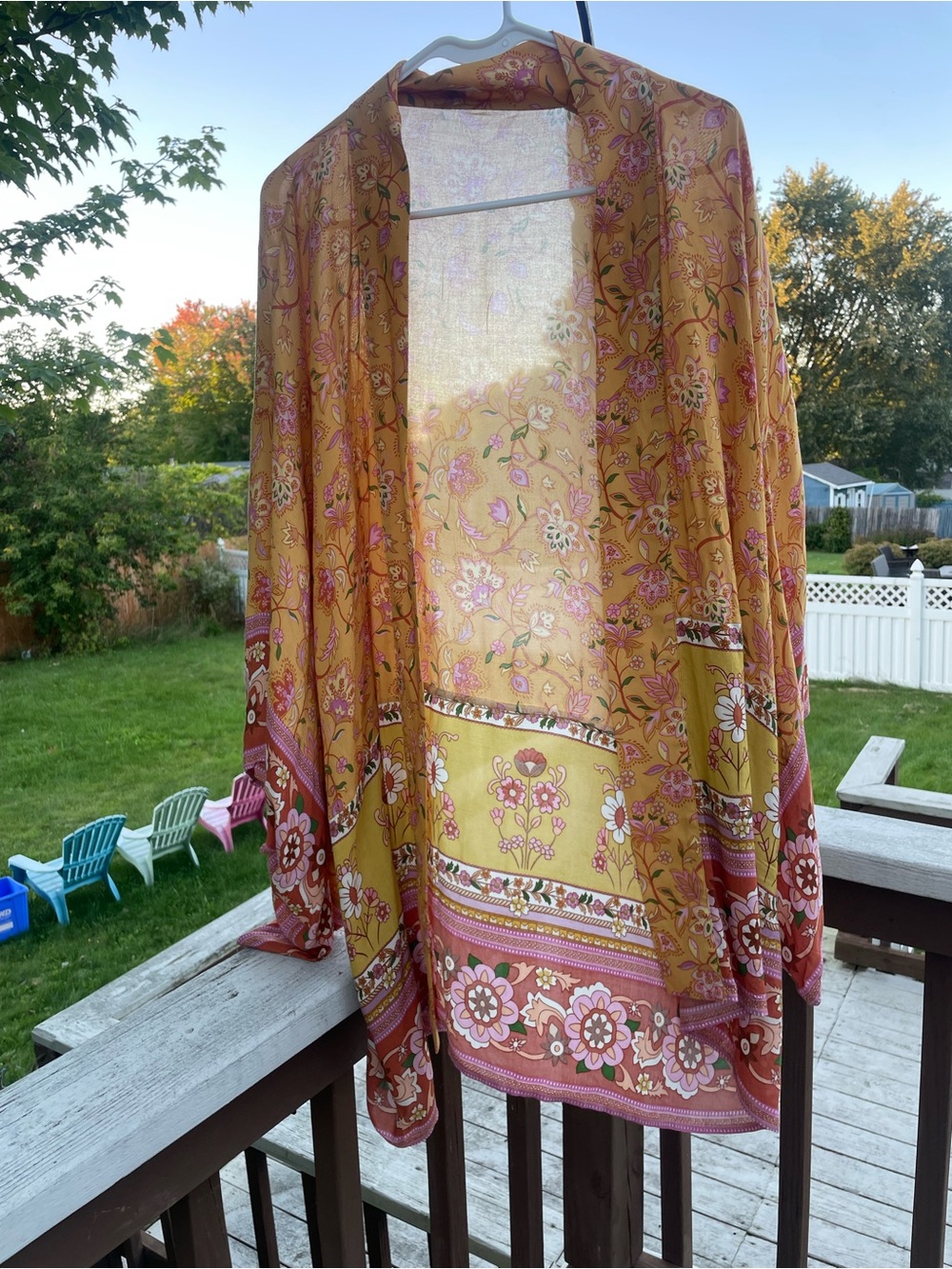 Spell Floral Kimono in Yellow and Pink - Picture 5 of 11